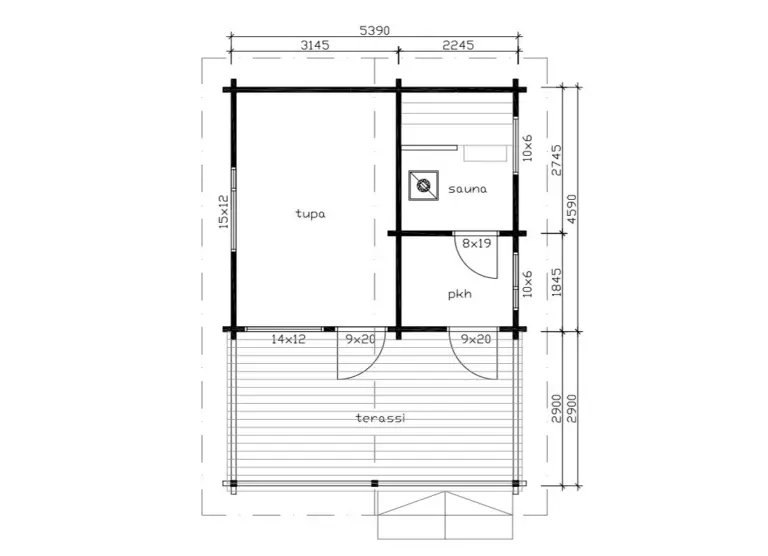Pihasauna 25 pohjakuva