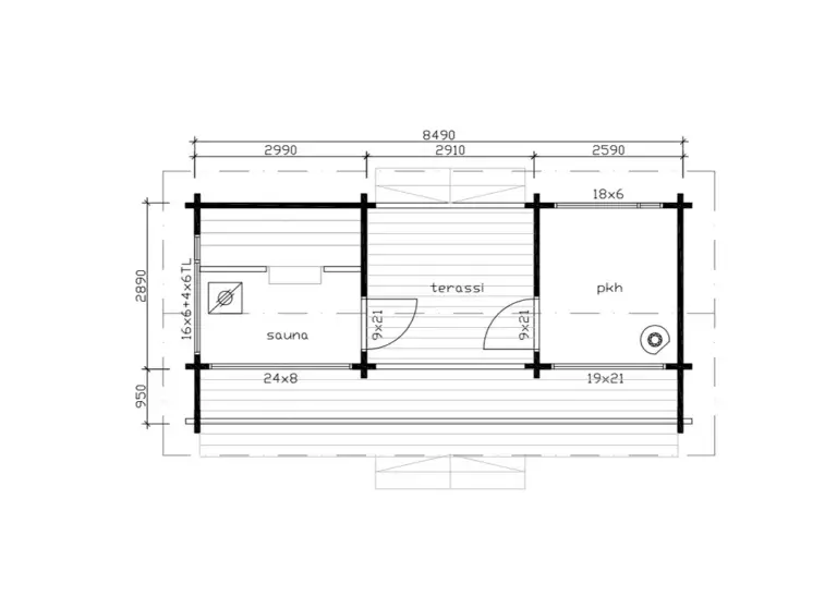 Pihasauna 16 pohjakuva