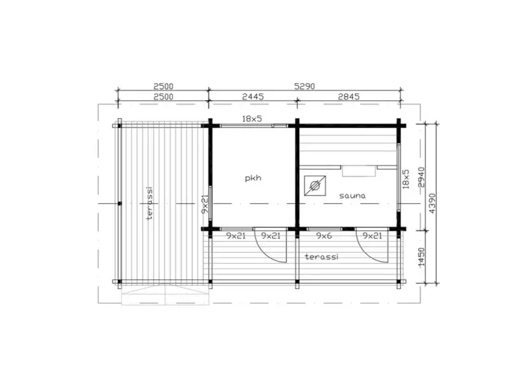 Pihasauna 15 pohjakuva