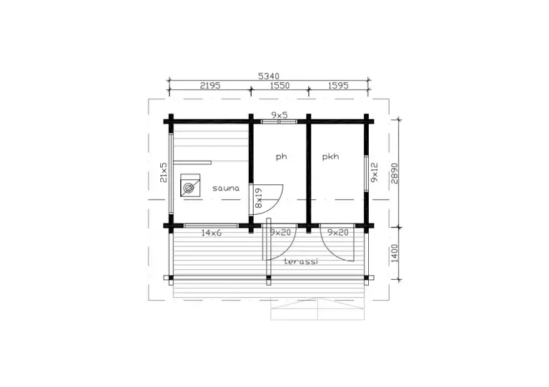 Ulkosauna 15 pohjakuva