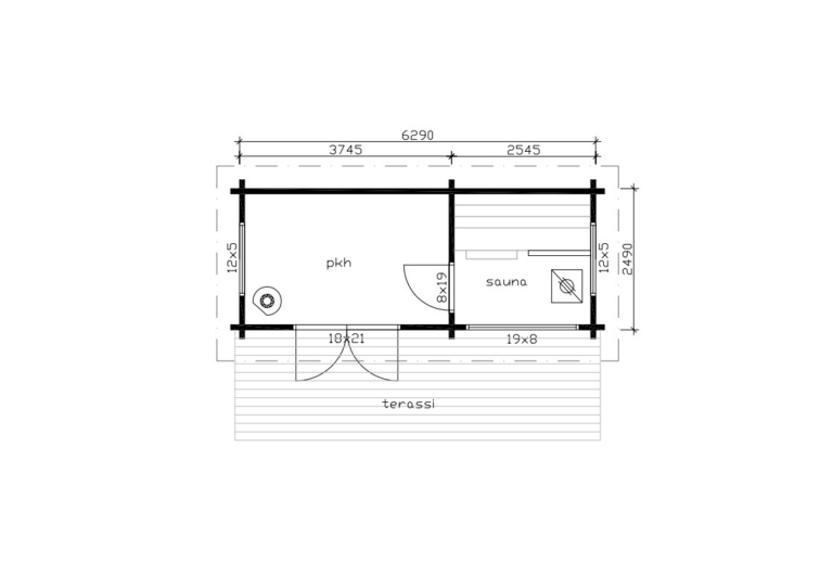 Valmismökki 16 pohjakuva